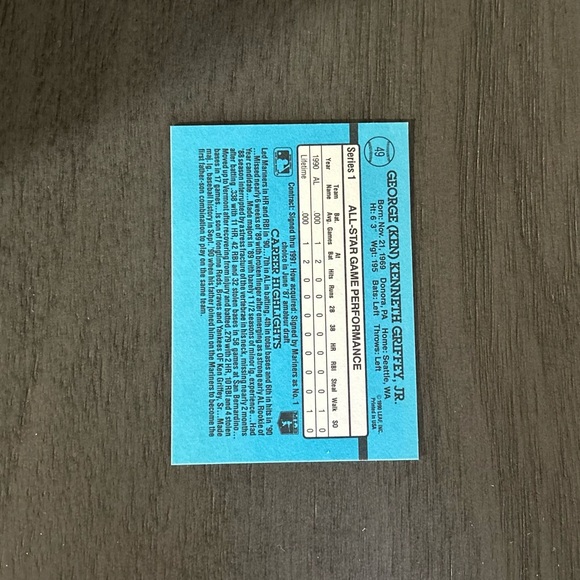 Ken Griffey Jr. 1990 All star game Auto - Picture 2 of 3